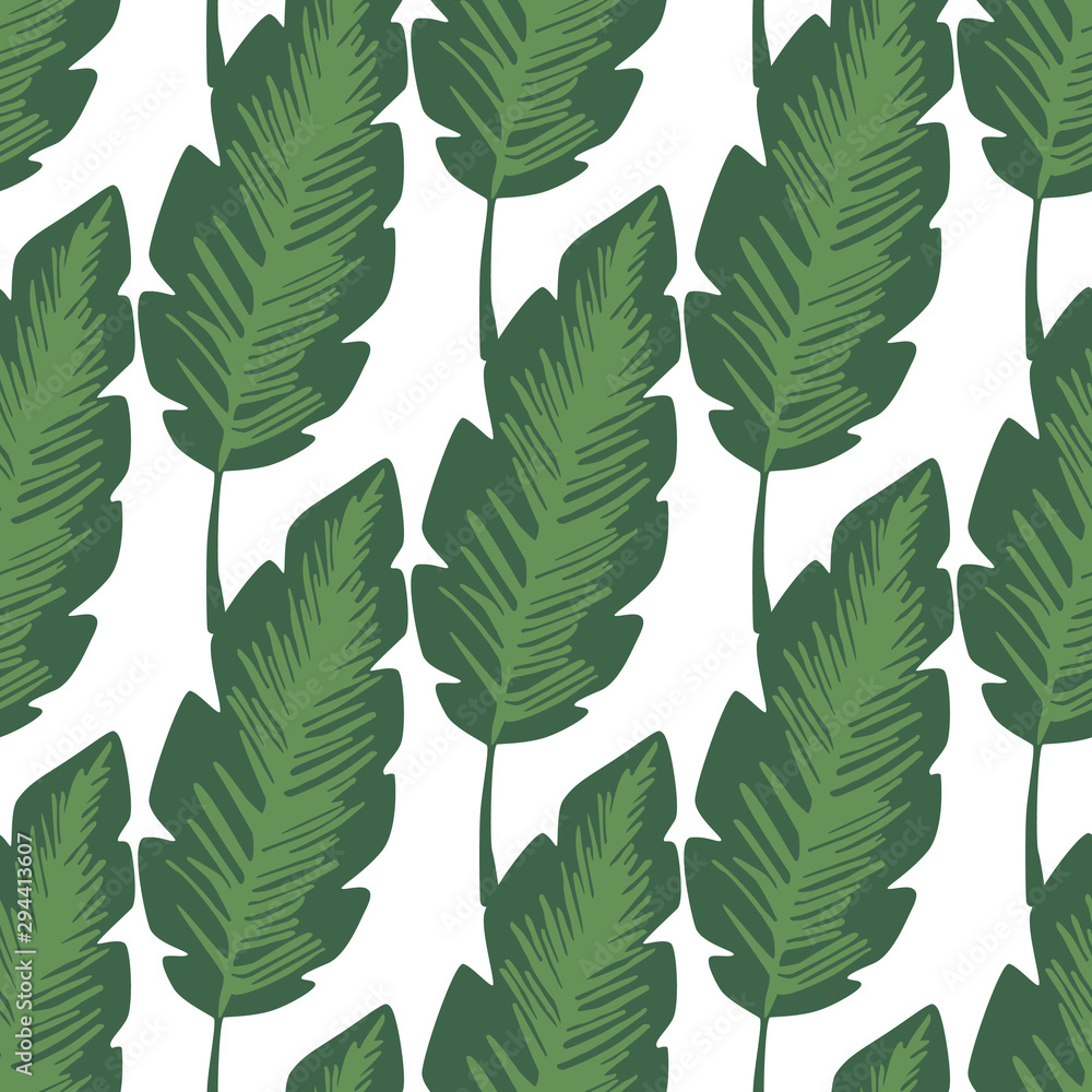 Jungle leaves seamless pattern. Exotic plant. Tropical pattern, palm leaf