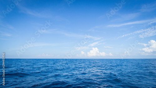 Empty Blue Ocean and Blue Sky