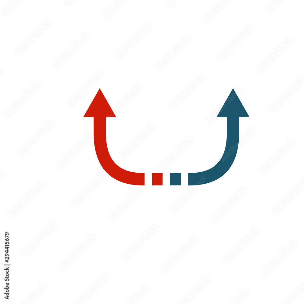 Letter U two arrows up logo icon design template element. Stock vector illustration isolated on white background. Letter U two arrows up logo icon design template element. Stock vector illustration isolated on white background.