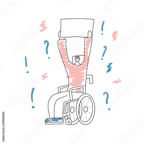 Vector protest people holding blanks of placard.