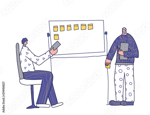 Office team lifestyle. Vector people at work.