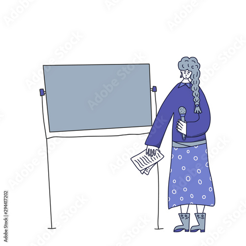 Cute woman speakers group Orators vector character