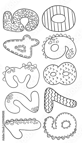 Children illustration dinosaur coloring book 