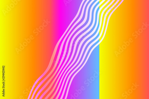 Bright neon geometric background. Fluorescent gradient colors texture. Simple shapes illustration