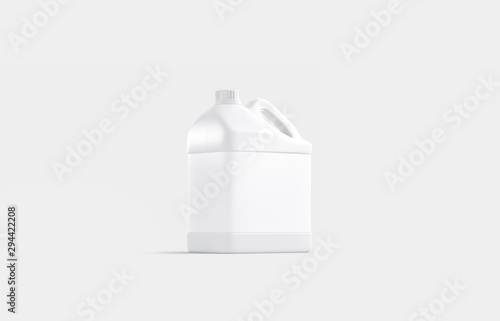 Blank white plastic canister mock up stand isolated photo