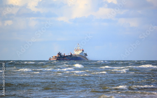 Trailing suction hopper dredger. North Sea, the Netherlands.