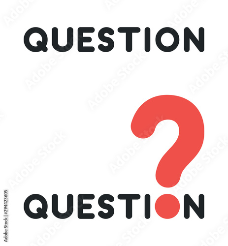 Vector icon set of question word with question mark.