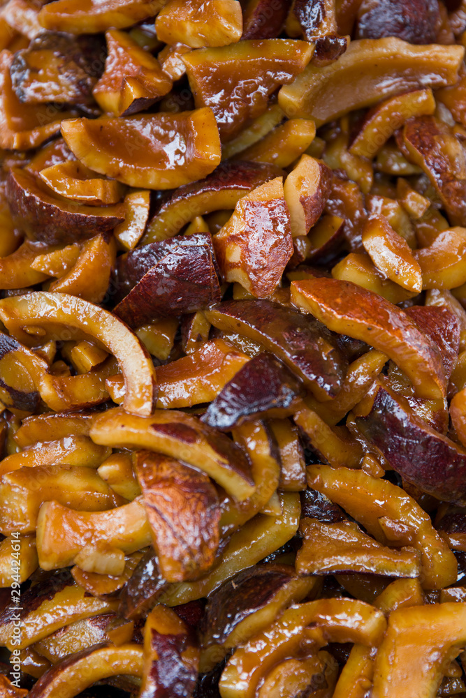 Closeup of the caramelized coconut Closeup of the caramelized coconut