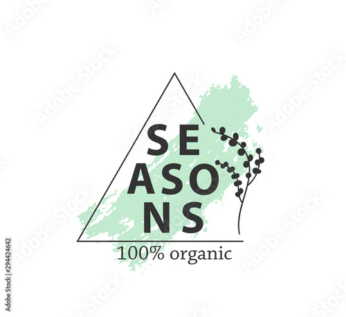 Botanical logo outline drawing vecctor in set