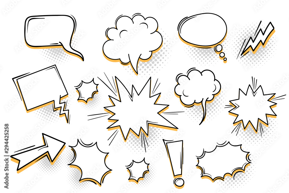 Obraz premium Speech bubble for comic text isolated background