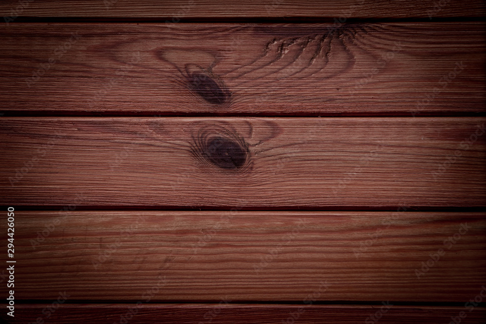 Obraz premium Wooden brown boards, dark background for your text.. Macro Natural Wooden Board Texture