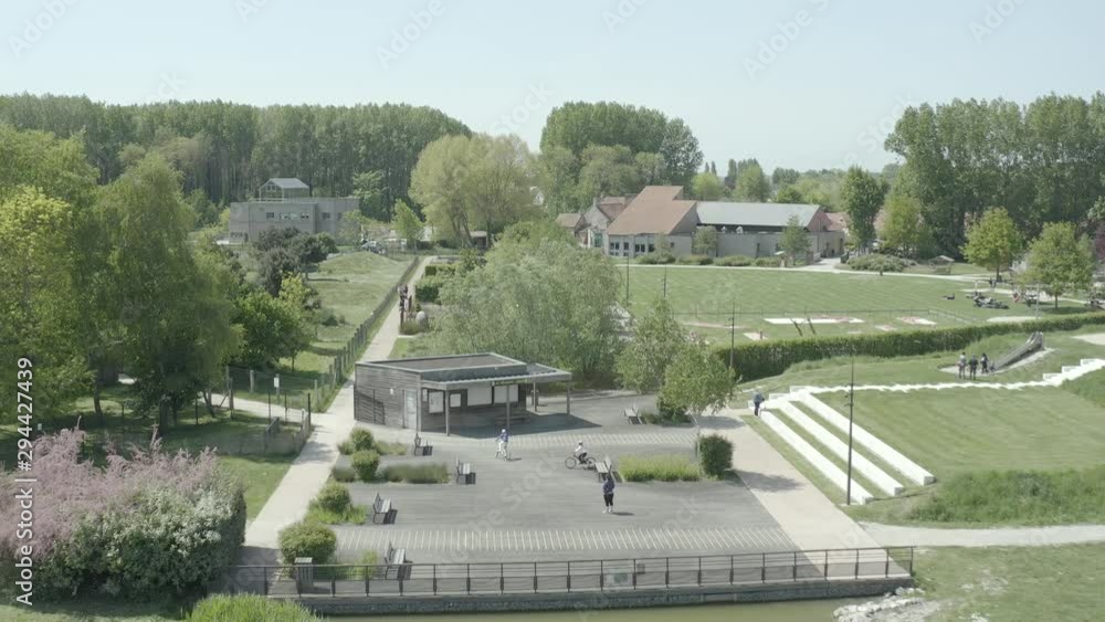 Aerial view of a park (Parc Galamé, France) d-log Aerial view of a park (Parc Galamé, France) d-log