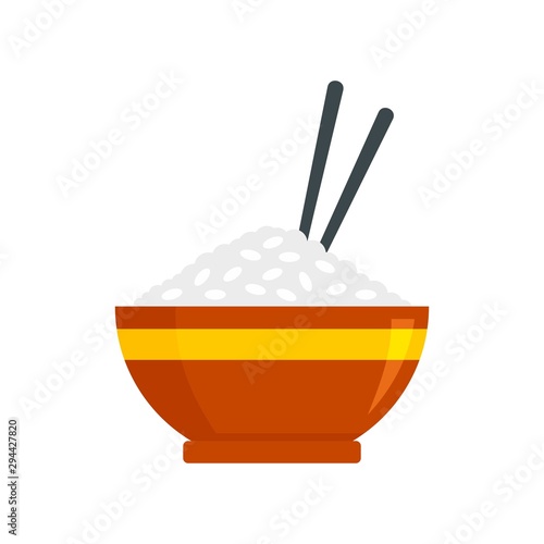 Japan rice bowl icon. Flat illustration of japan rice bowl vector icon for web design