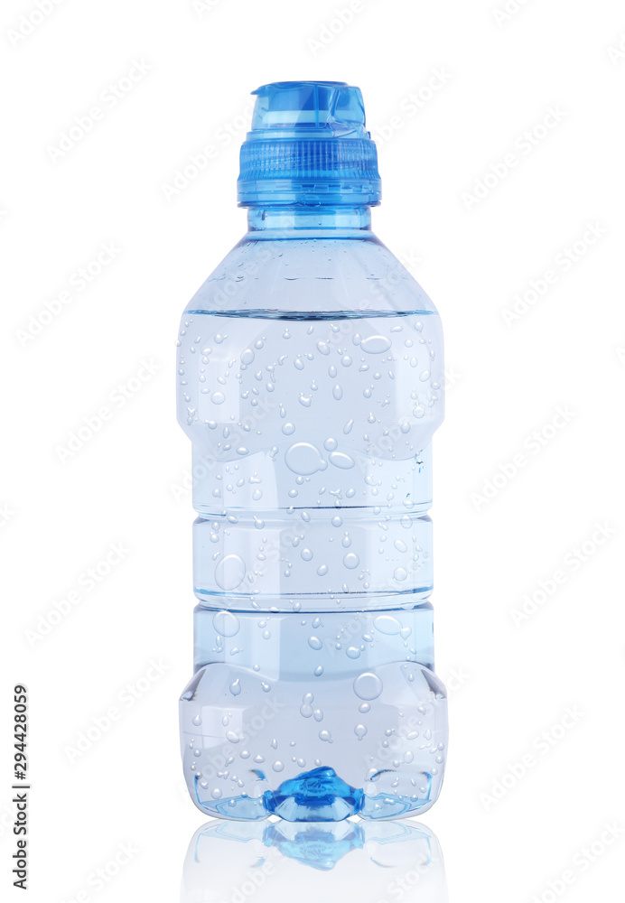 small plastic bottle with mineral water small plastic bottle with mineral water