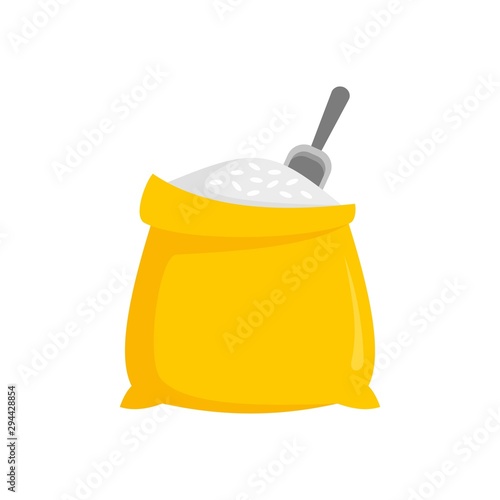 Fresh rice sack icon. Flat illustration of fresh rice sack vector icon for web design