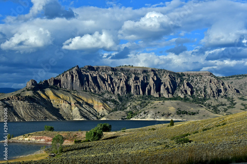 Dillon Pinnacles consists of volcanic breccia, Blue Mesa Reservoir, Colorado photo