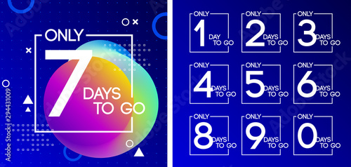 Number days left countdown vector illustration template
