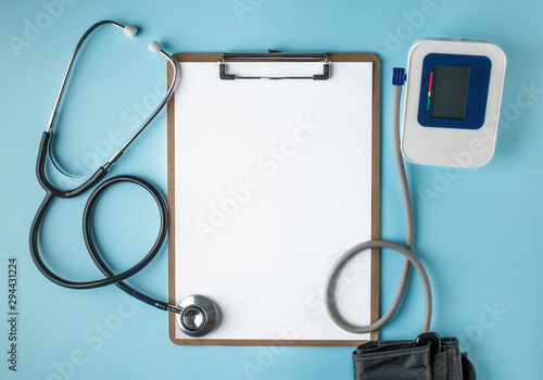 Clipboard with stethoscope