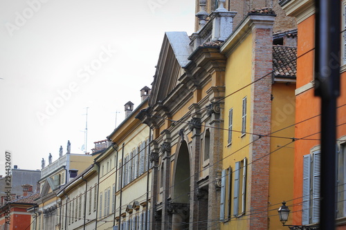 Fototapeta Naklejka Na Ścianę i Meble -  The facade of Church of Saint Antonio Abate, located in Republica street in Parma, Italy.