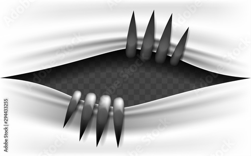 Hole with dark hands background