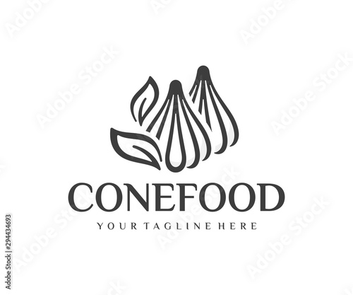 Ukdiche modak logo design. Indian sweet vector design. Dumplings logotypes