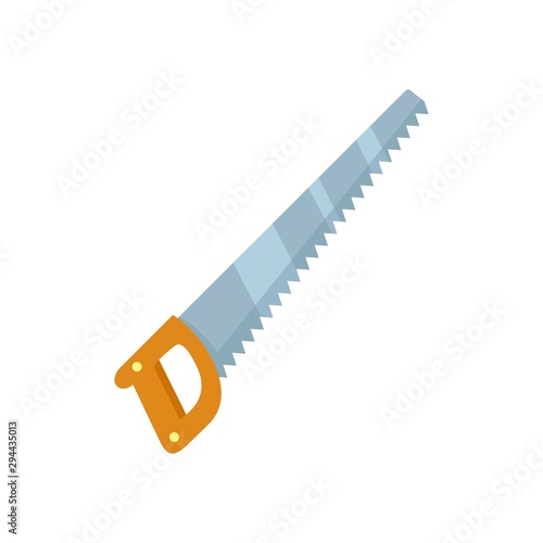 Hand saw icon. Flat illustration of hand saw vector icon for web design