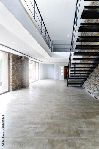 Interior modern empty house. Beautiful living room without furniture.