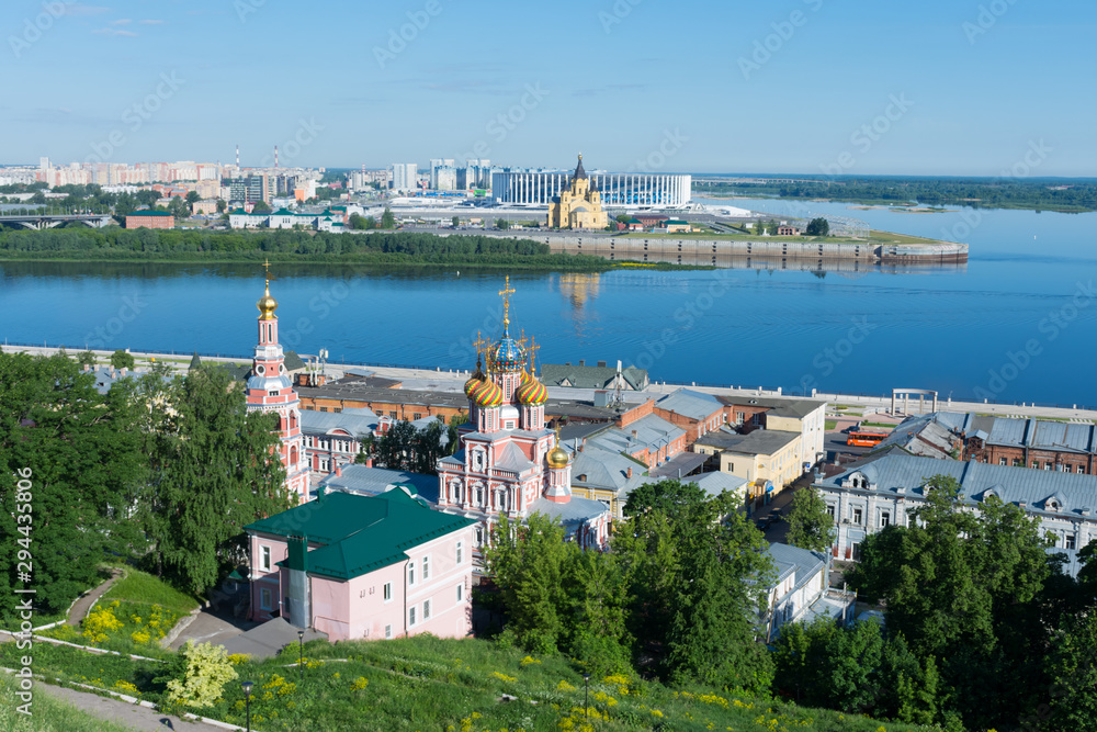 Panorama of Nizhny Novgorod - the confluence of the Oka and Volga rivers
