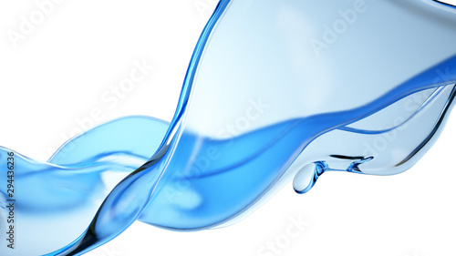 Splash fluid. 3d illustration, 3d rendering.