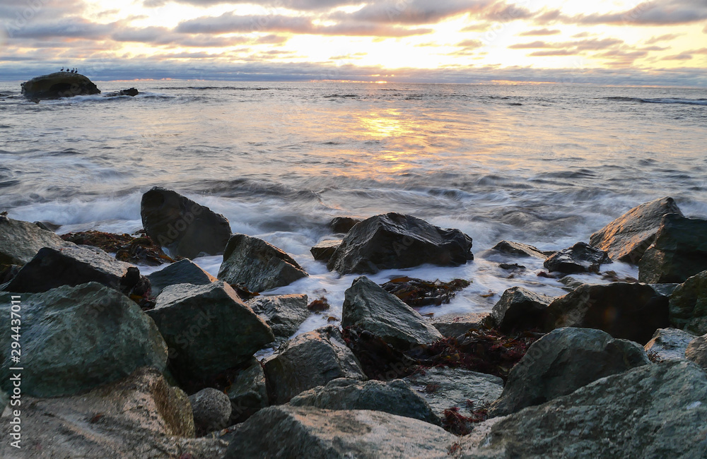Obraz premium Bird Rock in San Diego during sunset