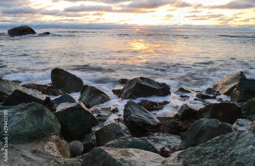 Bird Rock in San Diego during sunset