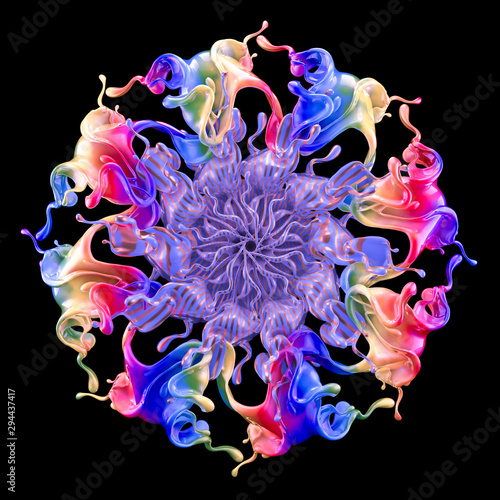 Splash fluid. 3d illustration, 3d rendering.