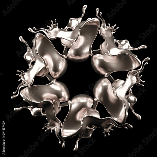 Splash fluid. 3d illustration, 3d rendering.