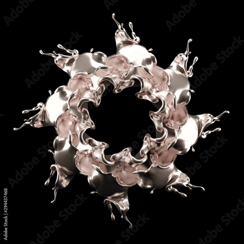 Splash fluid. 3d illustration, 3d rendering.
