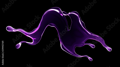 Splash fluid. 3d illustration, 3d rendering.