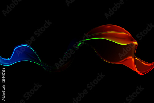 Splash fluid. 3d illustration, 3d rendering.