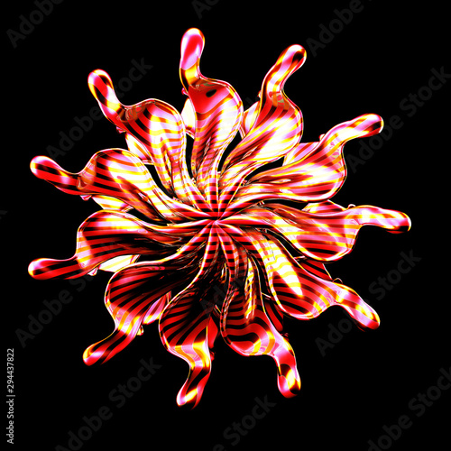 Splash fluid. 3d illustration, 3d rendering.