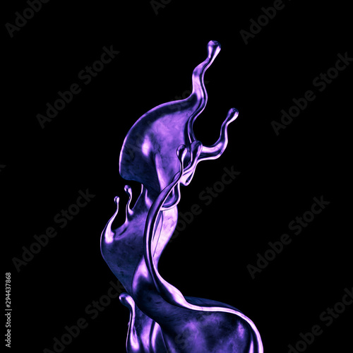 Splash fluid. 3d illustration, 3d rendering.