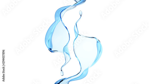 Splash fluid. 3d illustration, 3d rendering.