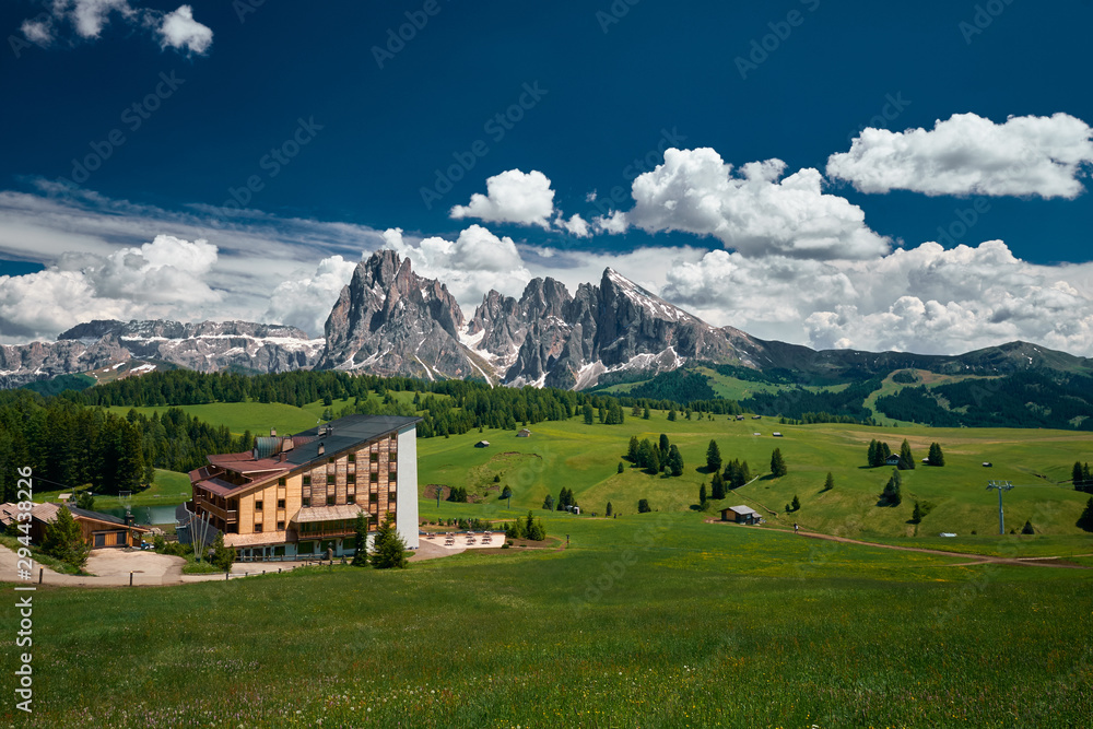 The landscape around Alpe di Siusi/Seiser Alm, Dolomites, Italy The landscape around Alpe di Siusi/Seiser Alm, Dolomites, Italy