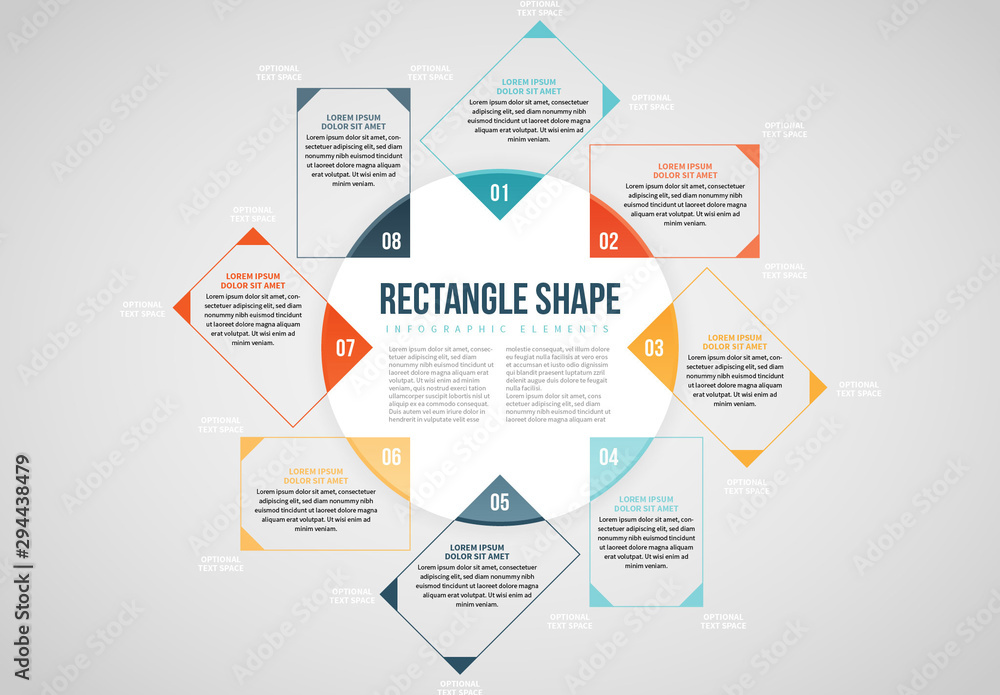 Circle with Rectangles Info Chart Layout Stock Template | Adobe Stock