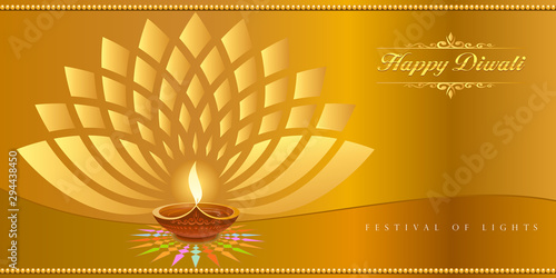 A clay lamp light to celebrate the festival of lights, greetings for a happy Diwali.