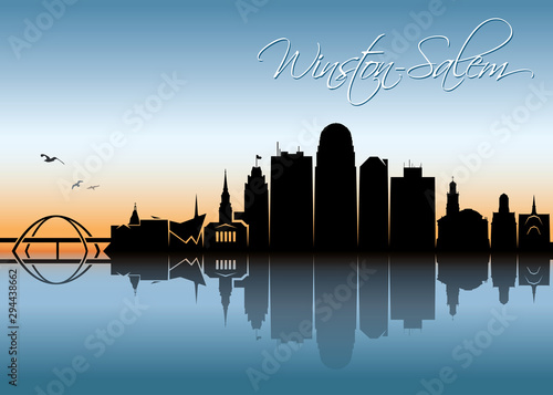 Winston - Salem skyline - North Carolina, United States of America, USA - vector illustration