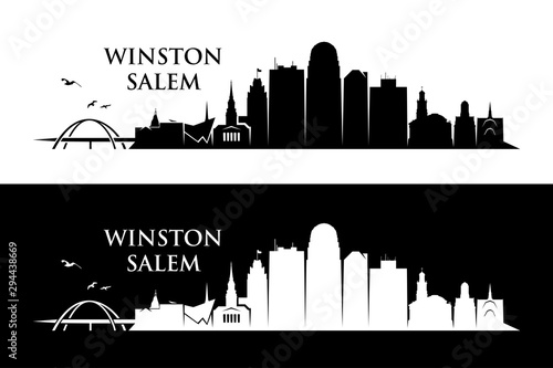 Winston - Salem skyline - North Carolina, United States of America, USA - vector illustration