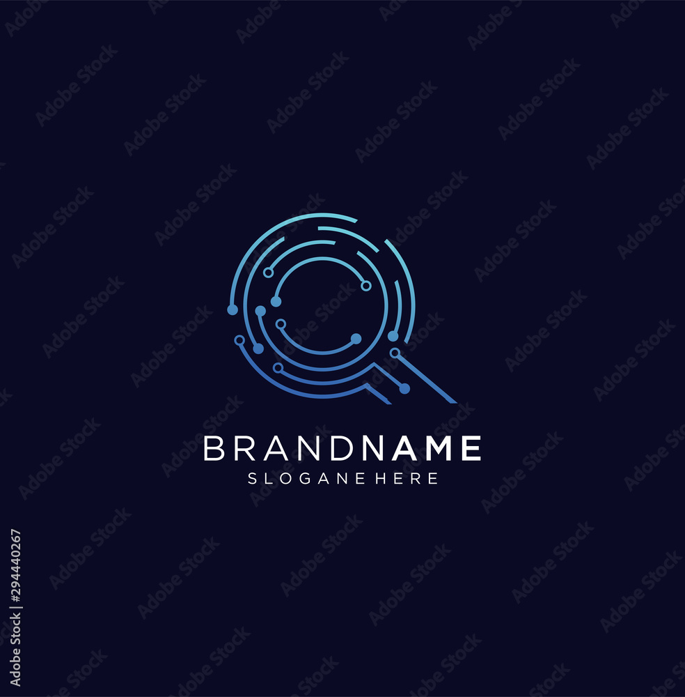 Circle tech logo design template Vector Stock . Abstract technology circles lines logo Circle tech logo design template Vector Stock . Abstract technology circles lines logo
