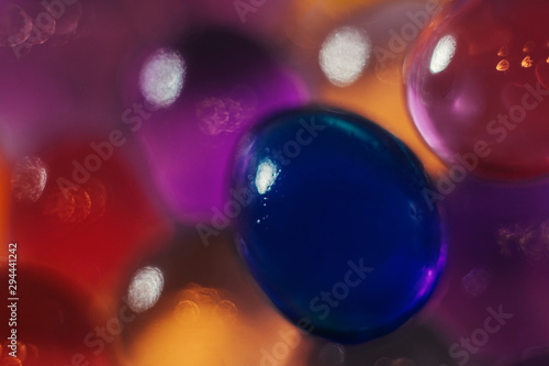 Color balls, hydrogel beads close up.