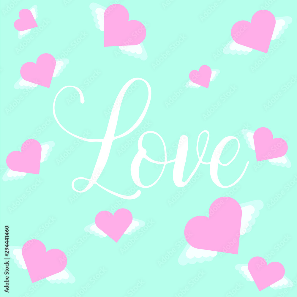Romantic Heart, Wings, Valentine, Illustration Romantic Heart, Wings, Valentine, Illustration