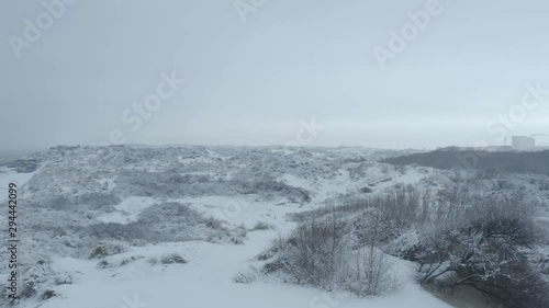 Wallpaper Mural Dunkirk in snow, sand dunes, blockhaus and beach (Dunkerque, France) d-log Torontodigital.ca