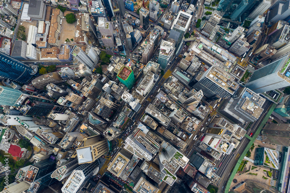 Top down view of Hong Kong city Top down view of Hong Kong city