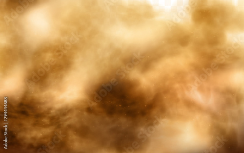 Desert sandstorm, brown dusty cloud or dry sand flying with gust of wind, big explosion realistic texture with small particles or grains vector illustration isolated on transparent background photo